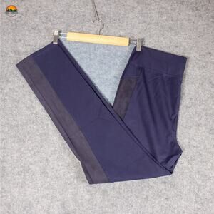 LOGO Lori Goldstein Compression Leggings Blue Pull-On Stretch Pant Women's Small